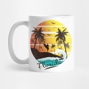 Florida Sunshine State Retro Summer Tropical Beach T-shirt Mug